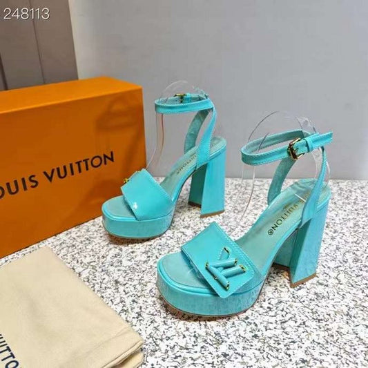 Louis Viutton Thick High Heeled Slippers SH010434
