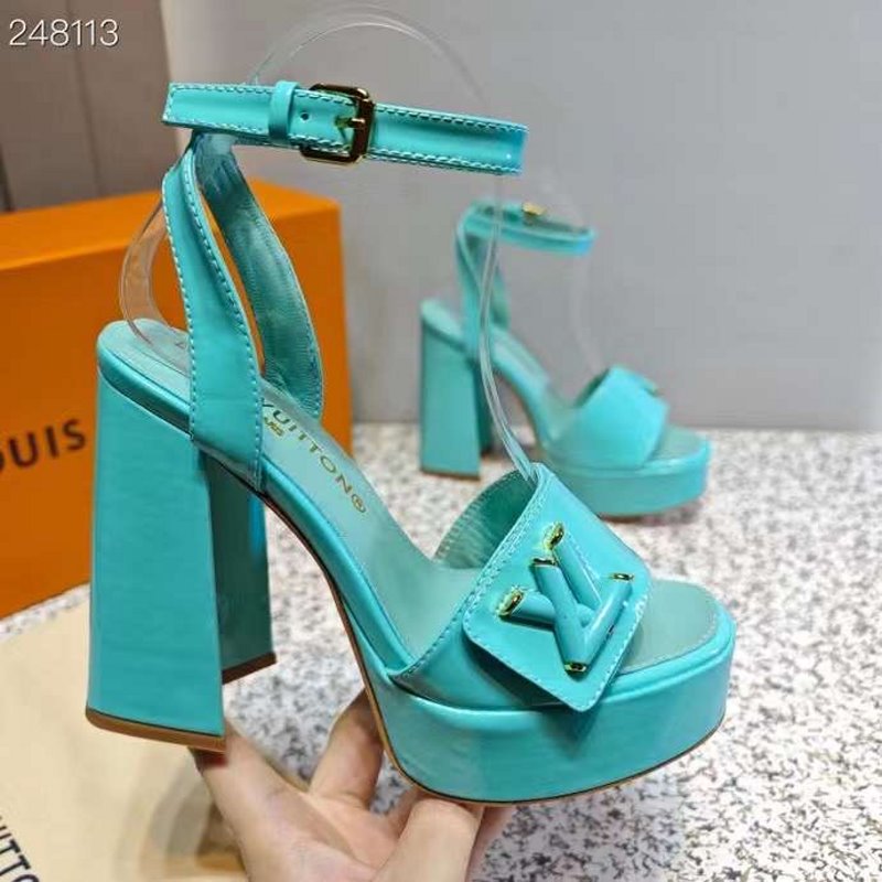 Louis Viutton Thick High Heeled Slippers SH010434