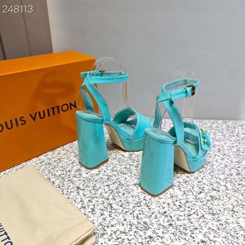 Louis Viutton Thick High Heeled Slippers SH010434