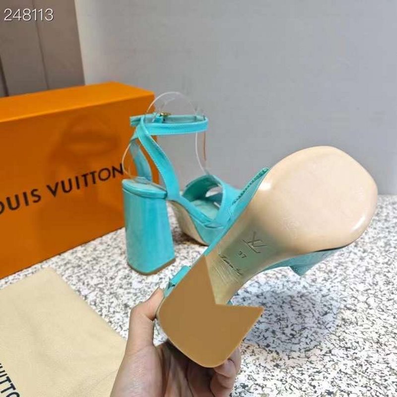 Louis Viutton Thick High Heeled Slippers SH010434