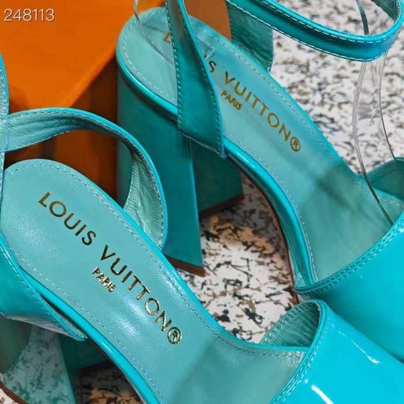 Louis Viutton Thick High Heeled Slippers SH010434