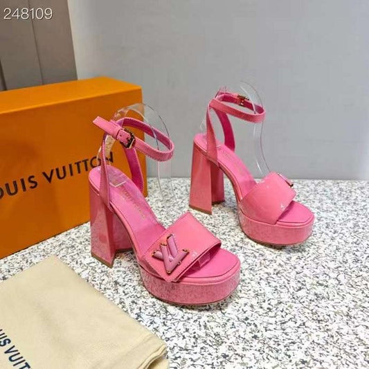 Louis Viutton Thick High Heeled Slippers SH010436