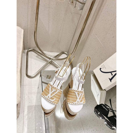 Louis Viutton Woven Wedge Sandals SH010449