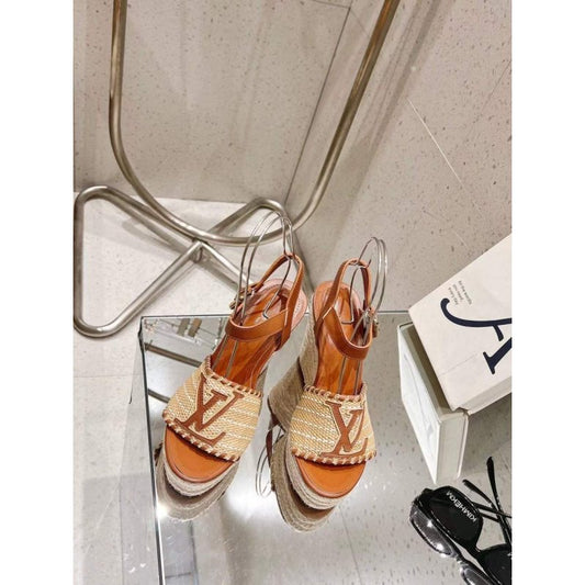 Louis Viutton Woven Wedge Sandals SH010450