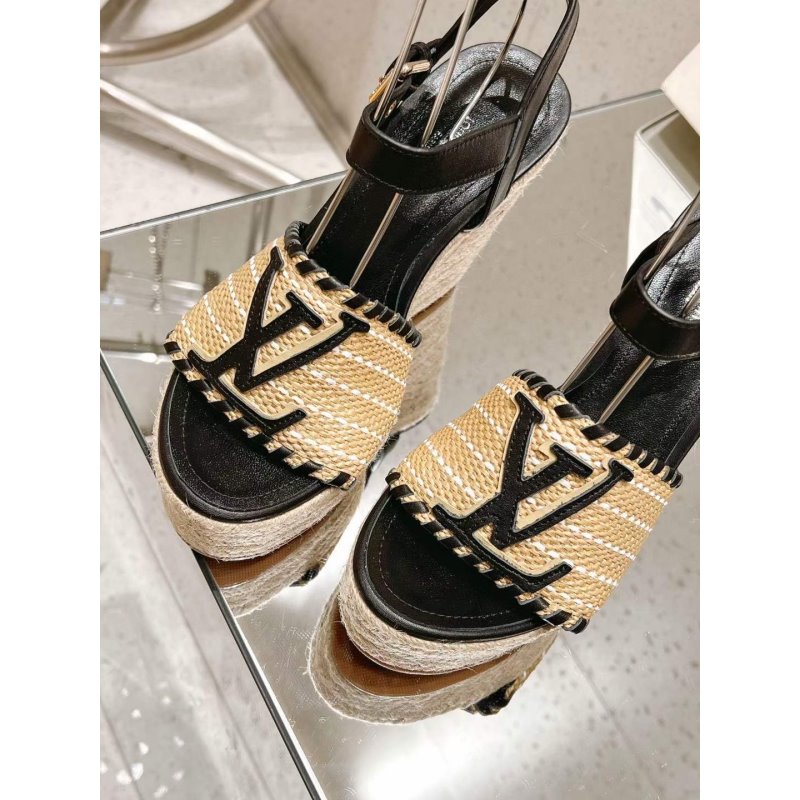 Louis Viutton Woven Wedge Sandals SH010452