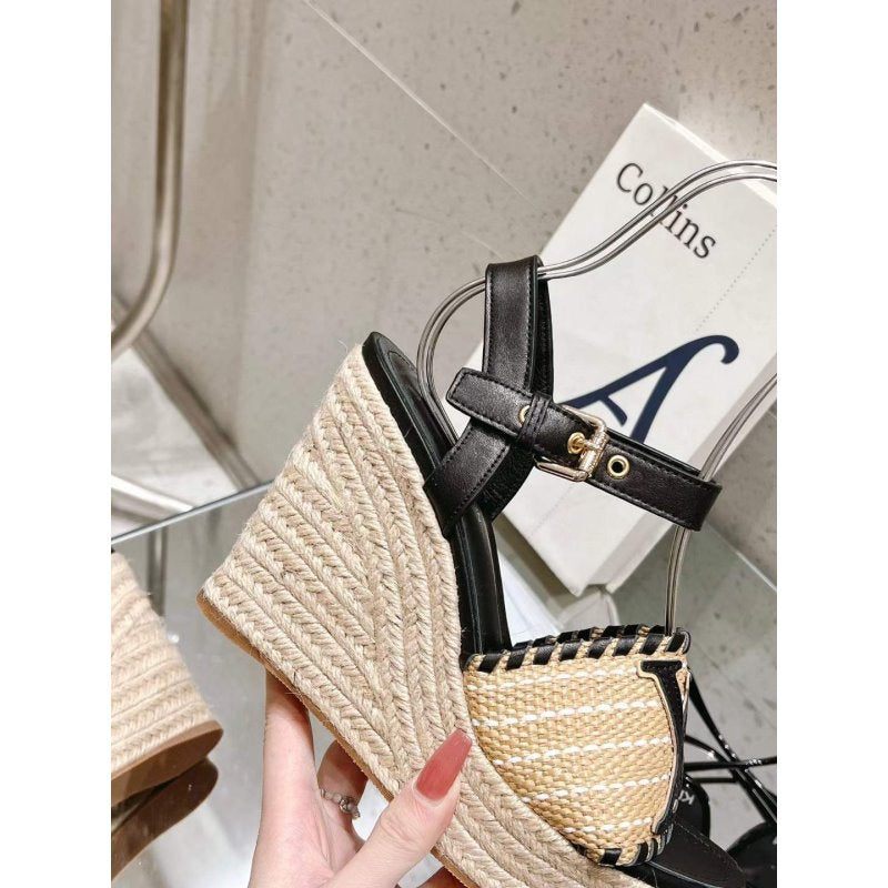Louis Viutton Woven Wedge Sandals SH010452