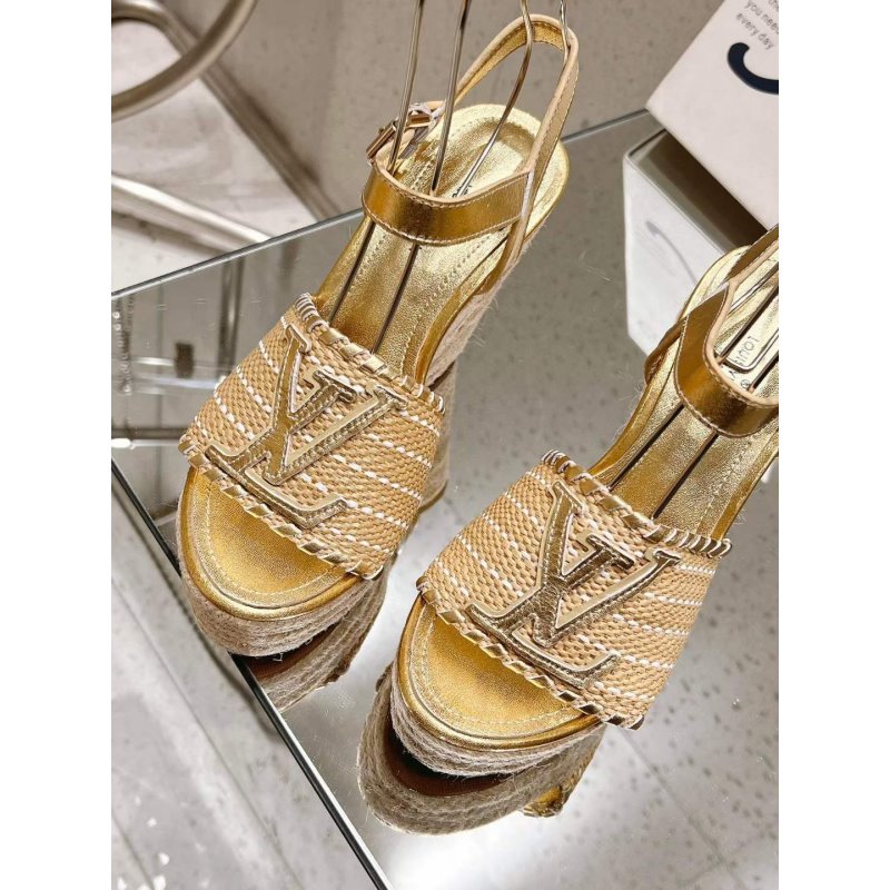 Louis Viutton Woven Wedge Sandals SH010453