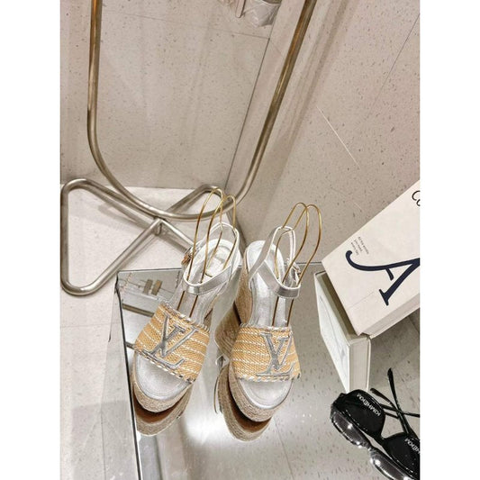 Louis Viutton Woven Wedge Sandals SH010454