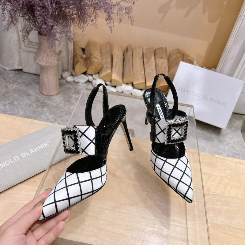 Manolo Blahnik Diamond Buckle Sandals SH010463