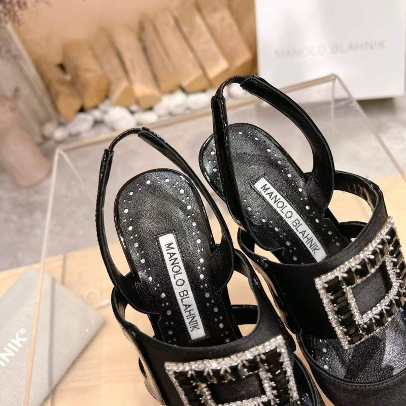 Manolo Blahnik Diamond Buckle Sandals SH010464