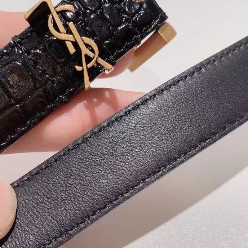 Saint Laurent Black Leather  Belt  WLB01256