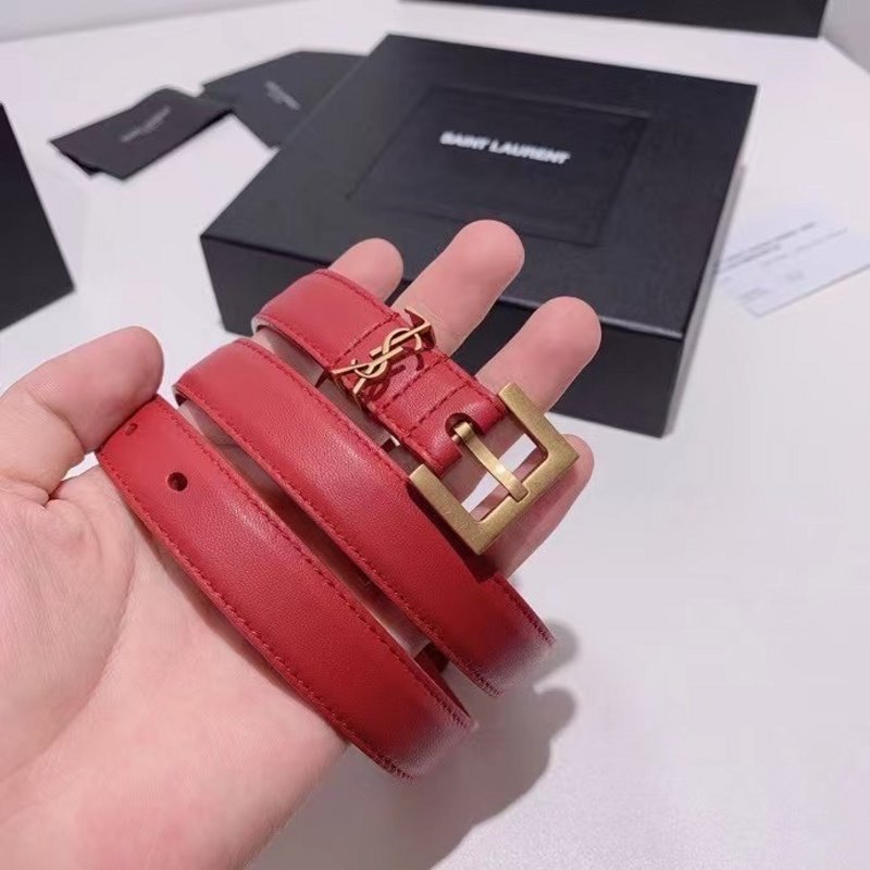 Saint Laurent Red Leather  Belt  WLB01257