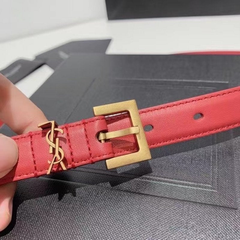 Saint Laurent Red Leather  Belt  WLB01257