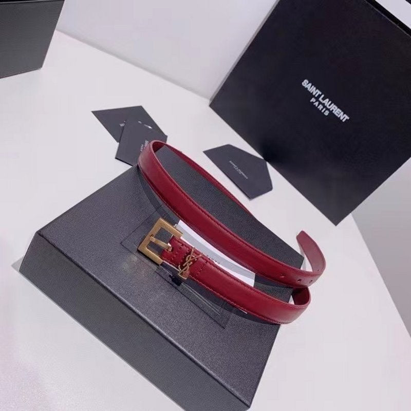 Saint Laurent Red Leather  Belt  WLB01259