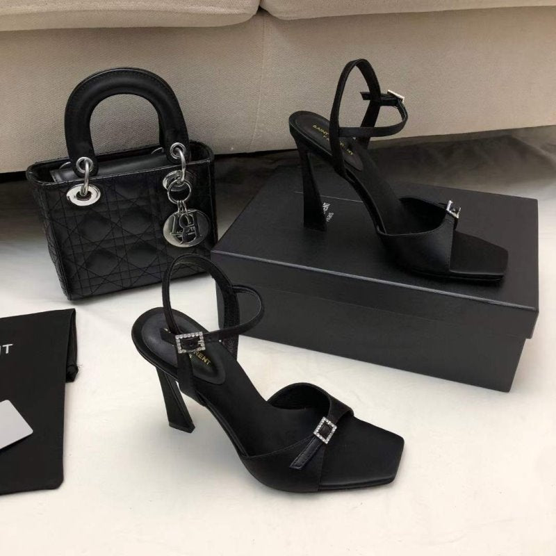 Saint Laurent  Square Toe High Heeled Sandals SHS05266