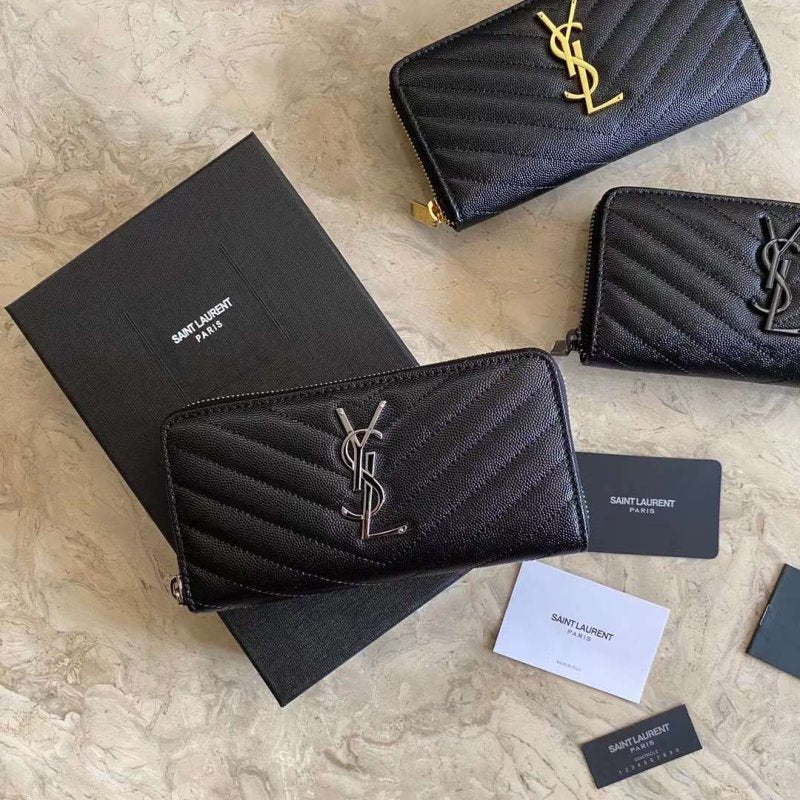 Saint Laurent Caviar Zipper Wallet WB001342