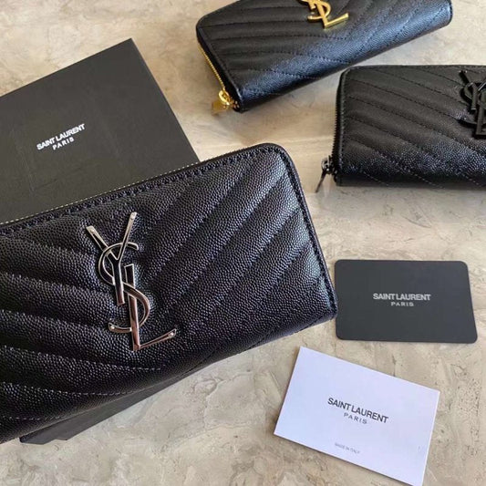 Saint Laurent Caviar Zipper Wallet WB001342