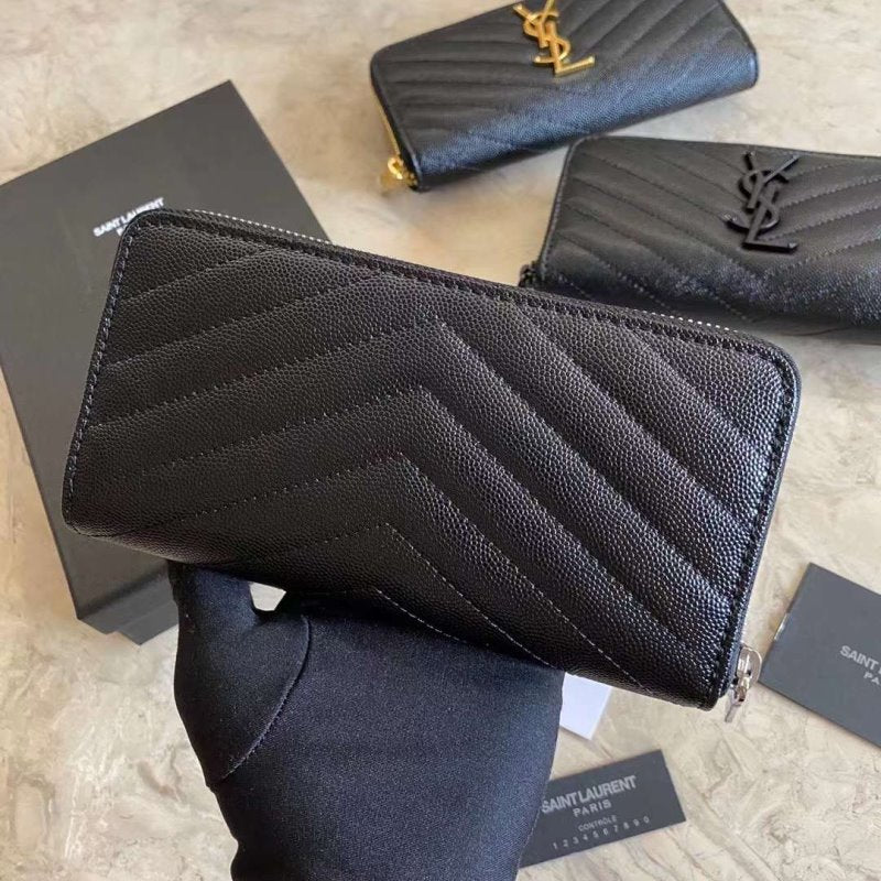 Saint Laurent Caviar Zipper Wallet WB001342
