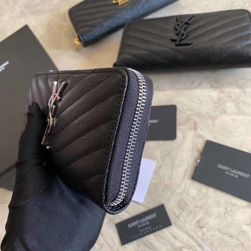 Saint Laurent Caviar Zipper Wallet WB001342
