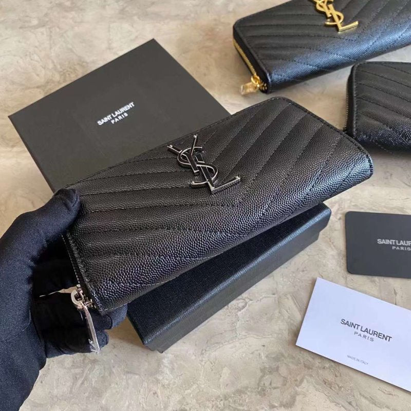 Saint Laurent Caviar Zipper Wallet WB001342