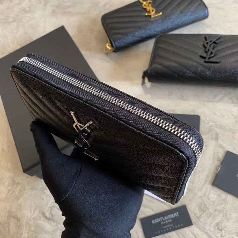 Saint Laurent Caviar Zipper Wallet WB001342