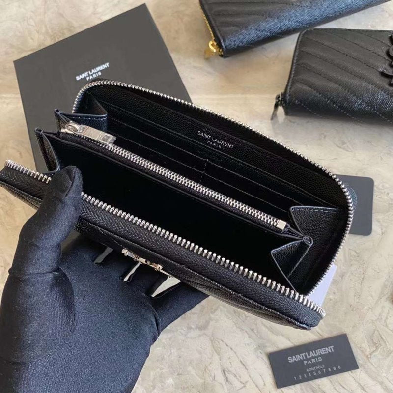Saint Laurent Caviar Zipper Wallet WB001342