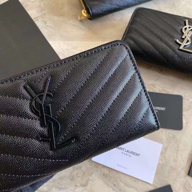 Saint Laurent Caviar Zipper Wallet WB001343