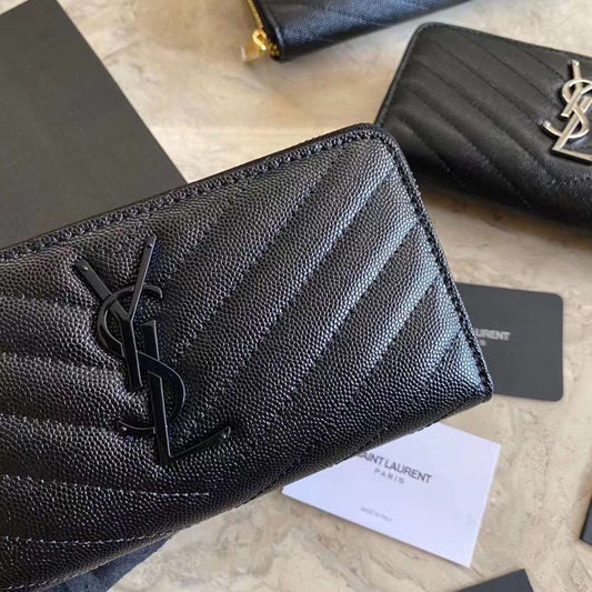 Saint Laurent Caviar Zipper Wallet WB001343