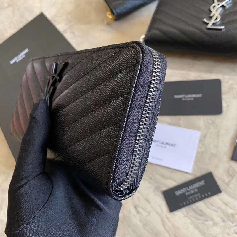 Saint Laurent Caviar Zipper Wallet WB001343