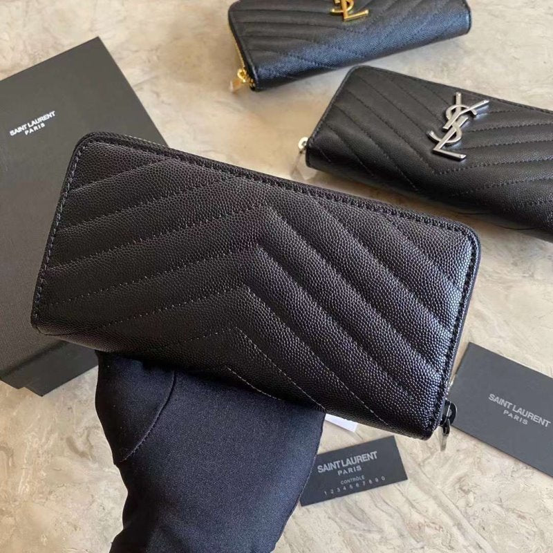 Saint Laurent Caviar Zipper Wallet WB001343