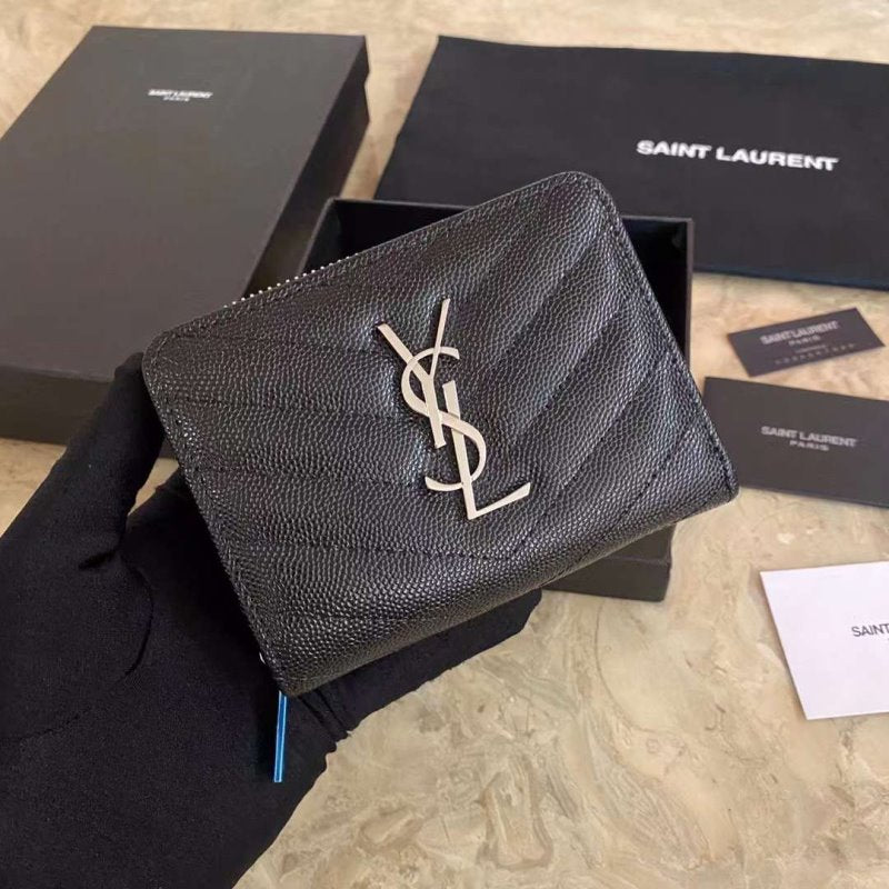Saint Laurent Caviar Zipper Wallet WB001344