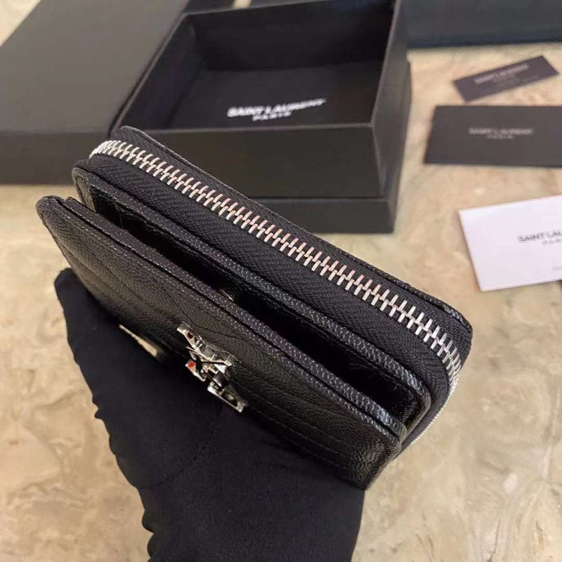 Saint Laurent Caviar Zipper Wallet WB001344