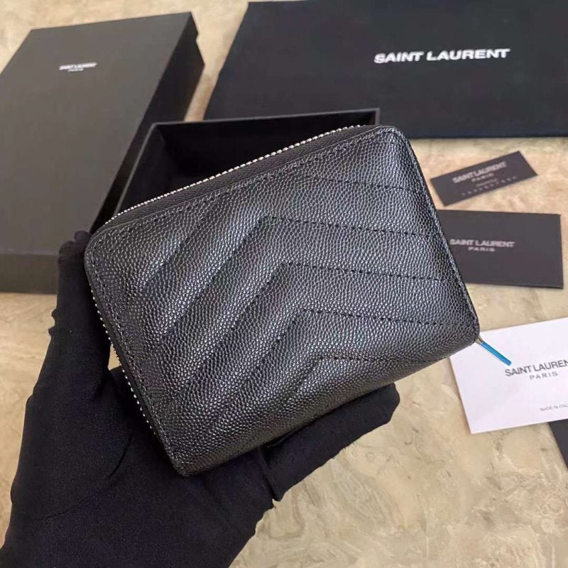 Saint Laurent Caviar Zipper Wallet WB001344