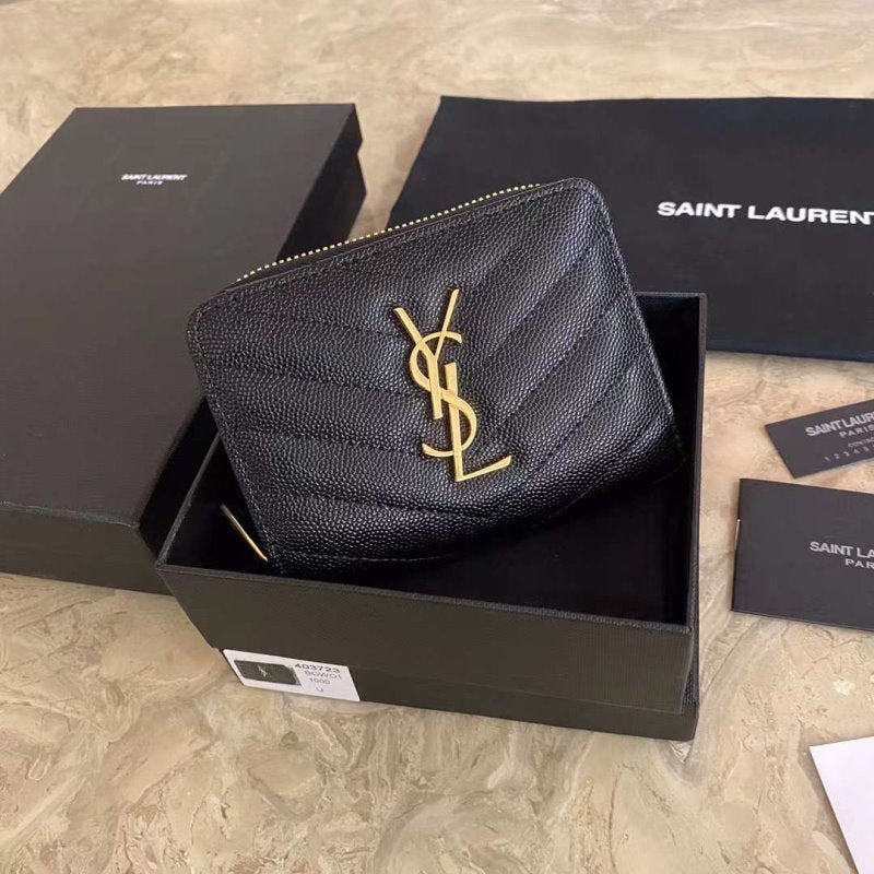 Saint Laurent Caviar Zipper Wallet WB001345