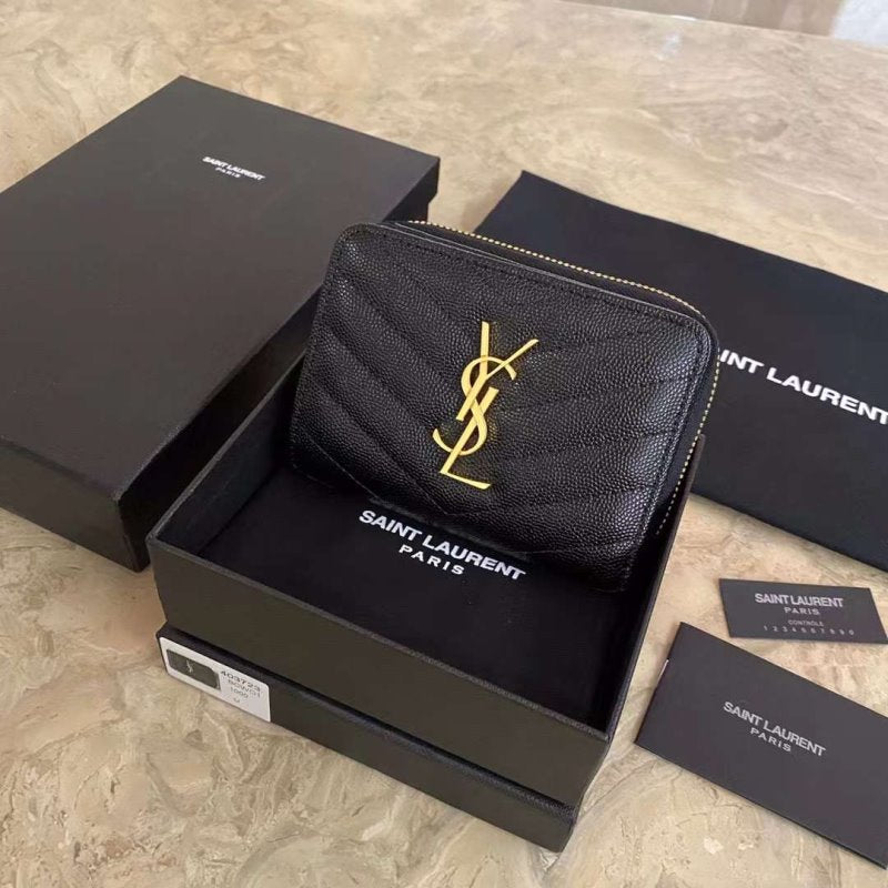 Saint Laurent Caviar Zipper Wallet WB001345