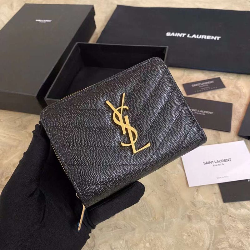 Saint Laurent Caviar Zipper Wallet WB001345