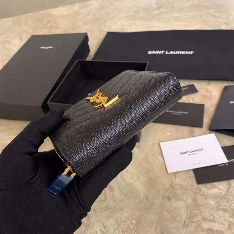 Saint Laurent Caviar Zipper Wallet WB001345