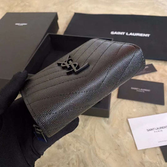 Saint Laurent Caviar Zipper Wallet WB001346