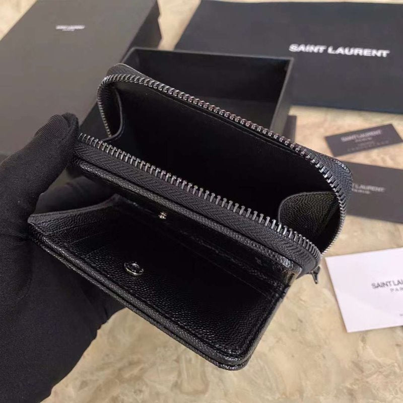 Saint Laurent Caviar Zipper Wallet WB001346