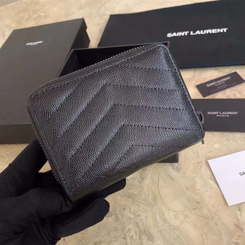 Saint Laurent Caviar Zipper Wallet WB001346