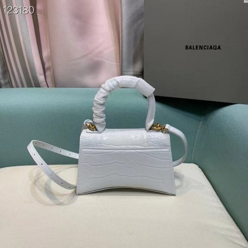 Balenciaga White Hourglass Tote Bag BLCG0203