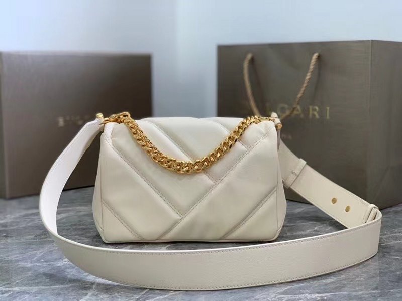 Bvlgari White  Serpenti Cabocho Shoulder Bag BVGR00339