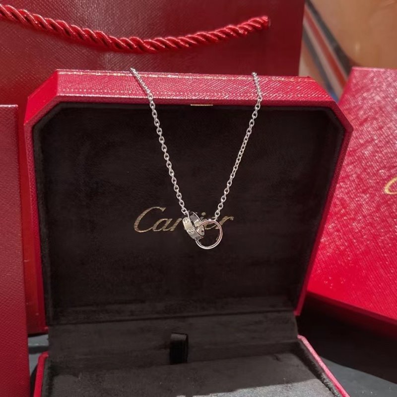 Cartier Double Ring Mini Necklace JWL00803