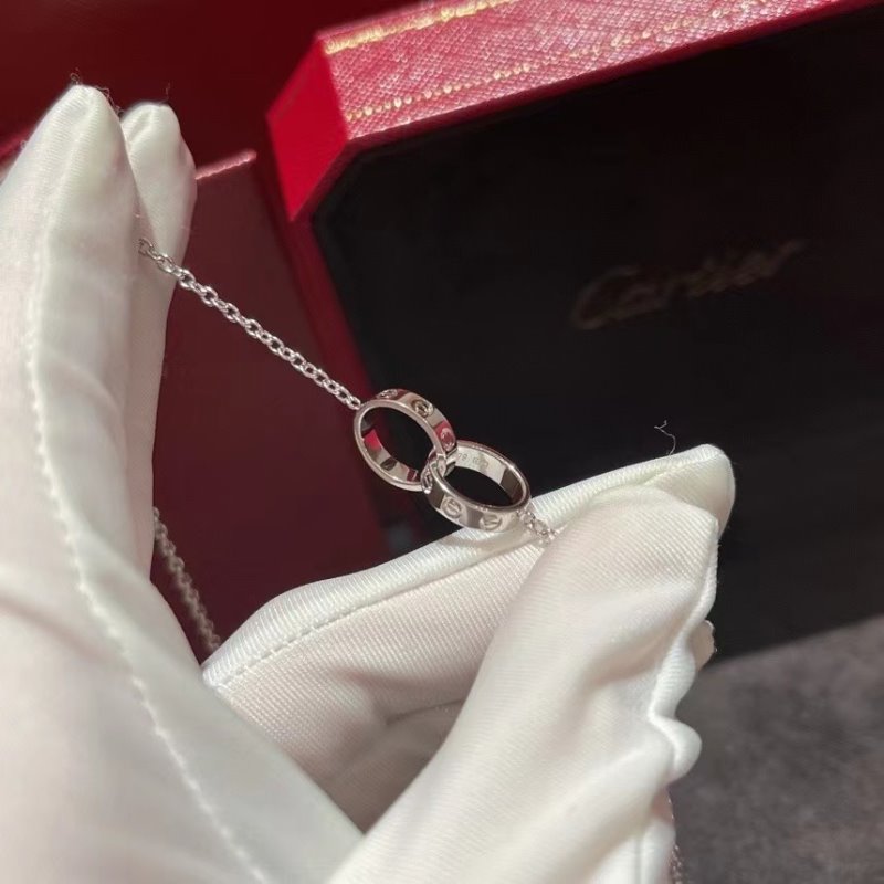 Cartier Double Ring Mini Necklace JWL00803