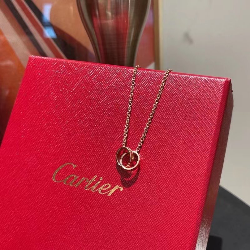 Cartier Double Ring Mini Necklace JWL00804