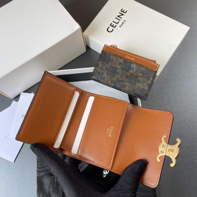 Celine Triomphe Leather Wallet WB001295