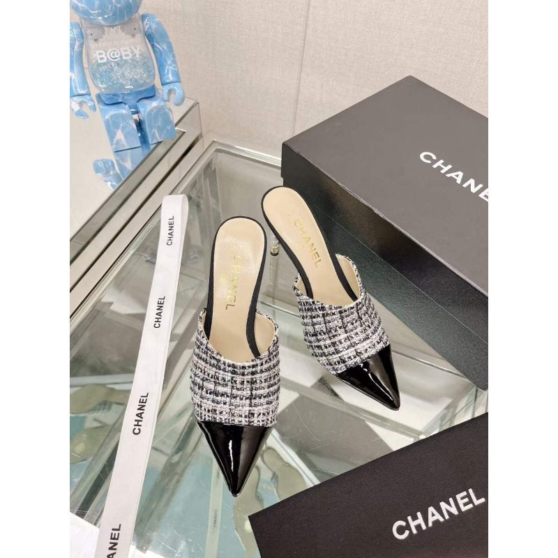 Chanel Coco Pointy Heeled Slippers SHS05460