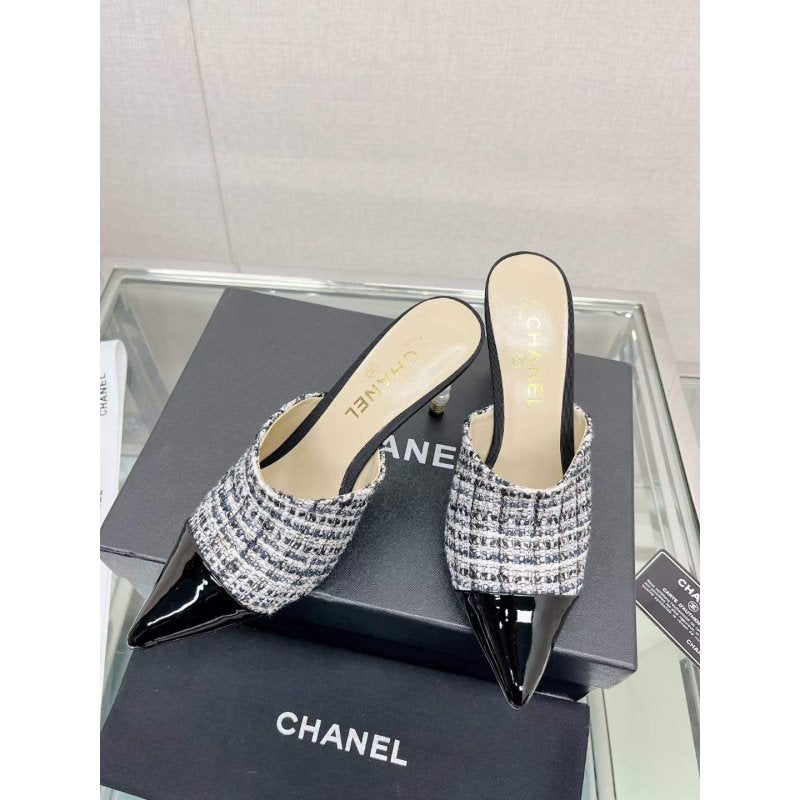 Chanel Coco Pointy Heeled Slippers SHS05460