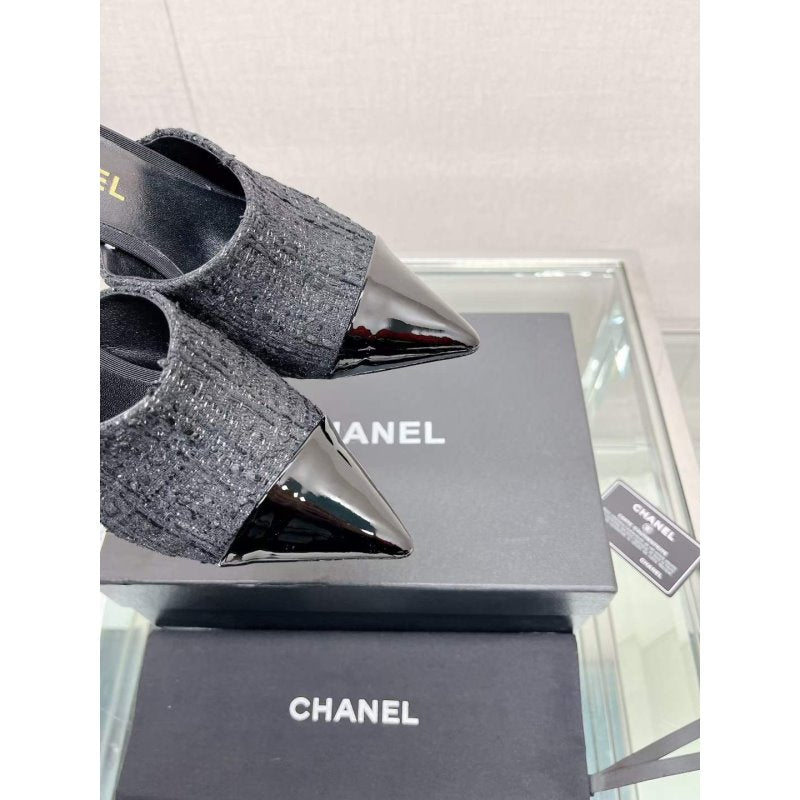 Chanel Coco Pointy Heeled Slippers SHS05461