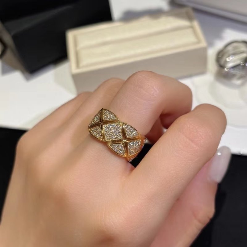 Chanel Diamond Plaid Ring JWL00812